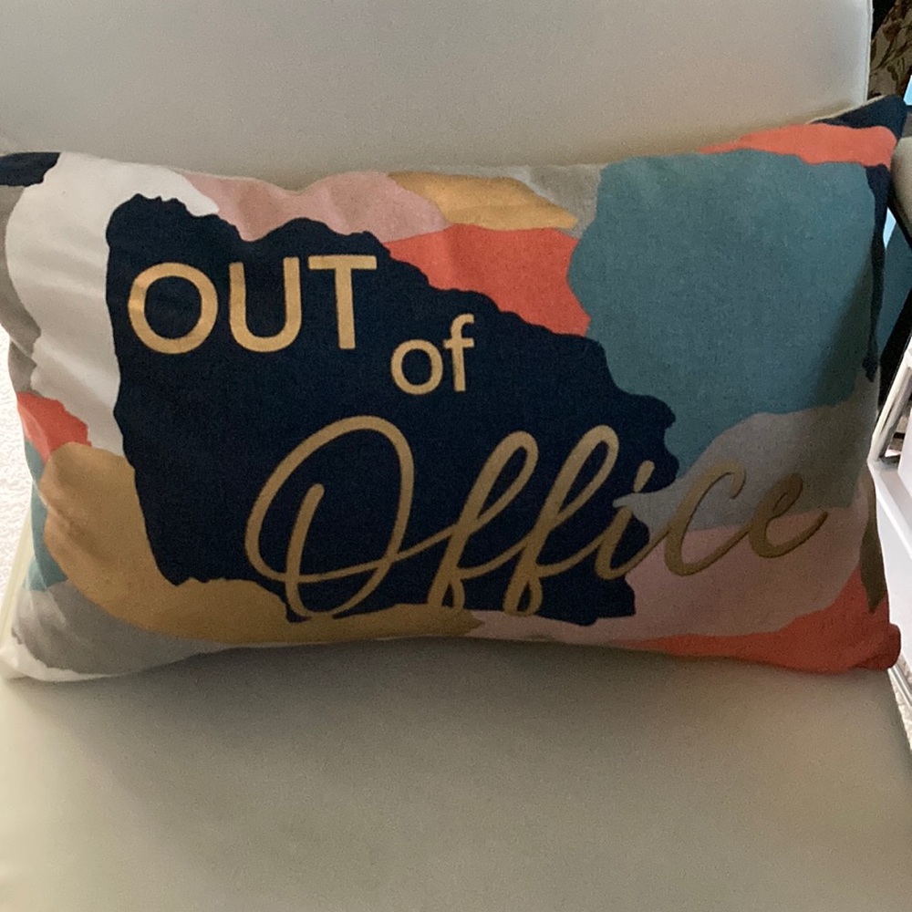 COPY - “Out of Office” throw pillow